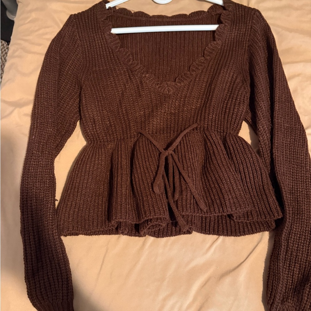 Brown Knit Women's Sweater
